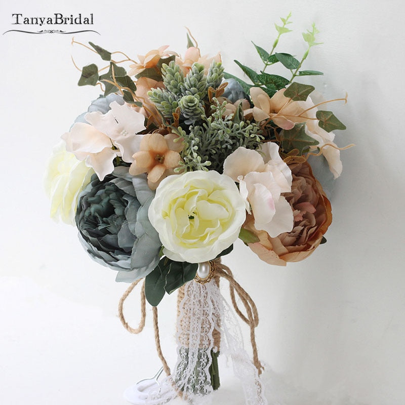 Romantic Country Style Champagne Bridal Bouquet Eternally Yours