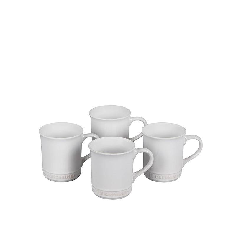 Le Creuset Stoneware Set of 4 Mugs, 14Ounces, White Kitchen Universe