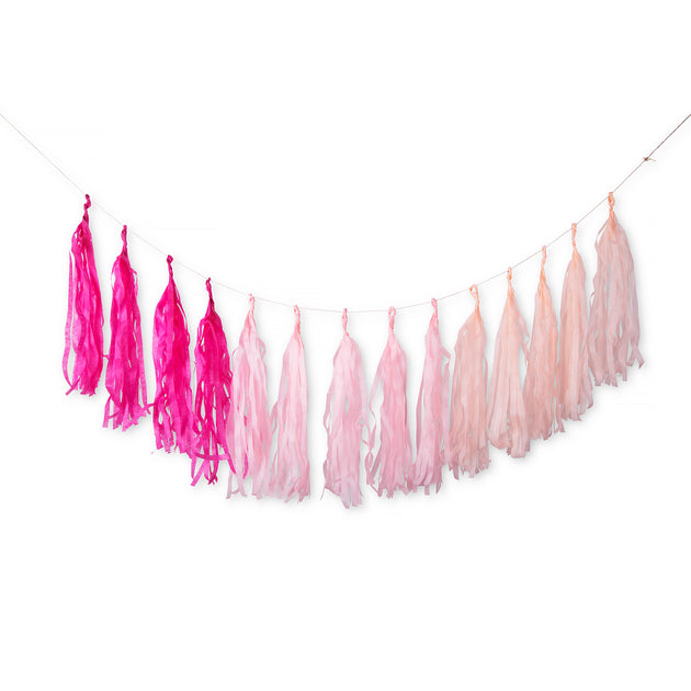 pink tassel garland