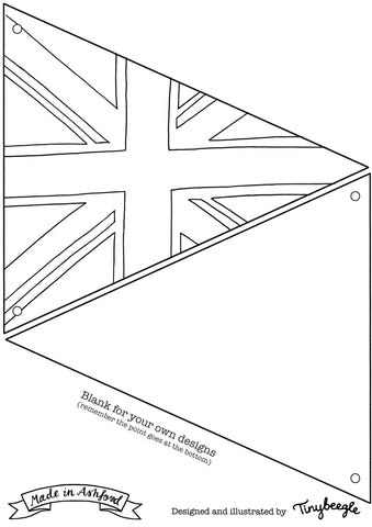 bunting template colour in ve day union jack