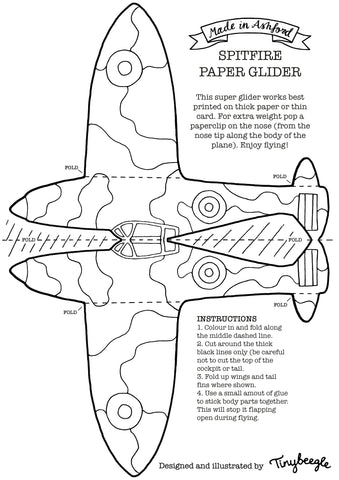 spitfire plane template activity paper 