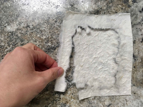 tear mulberry paper to size and shape