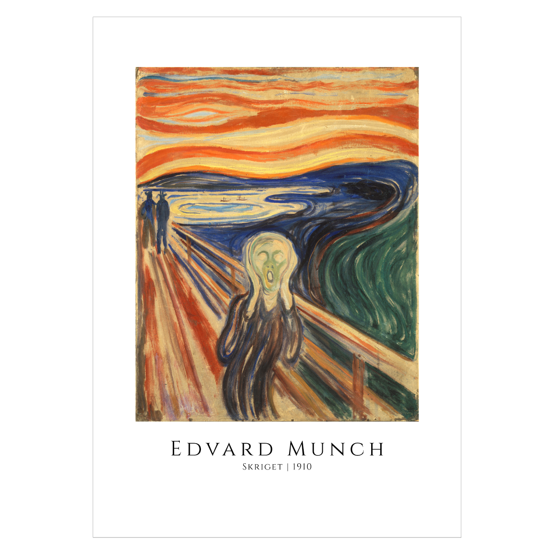 Ensomhed venstre forene Kunstplakat - Edvard Munch "Skriget" fra 1910 i Farver – PLAKATfar