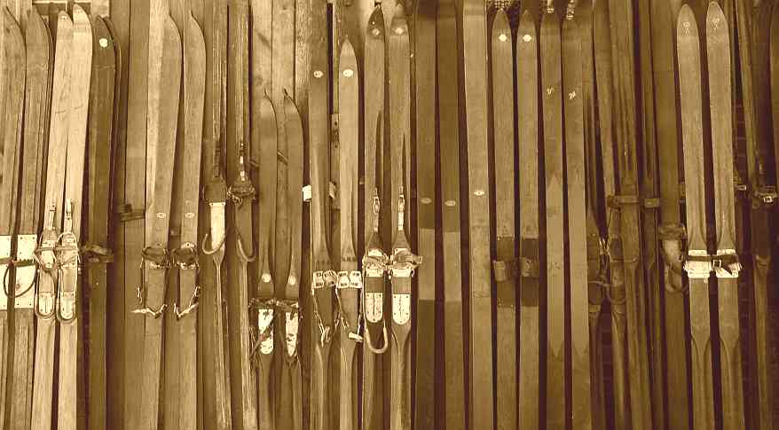 A snapshot of our collection of thousands of antique skis.