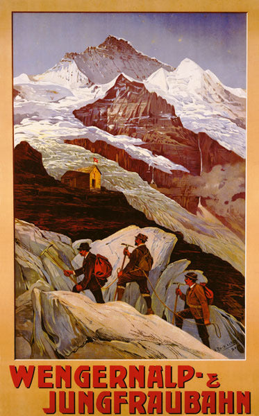 Vintage Poster - Swiss Climbing Wengernalp Jungfraubahn - VintageWinter