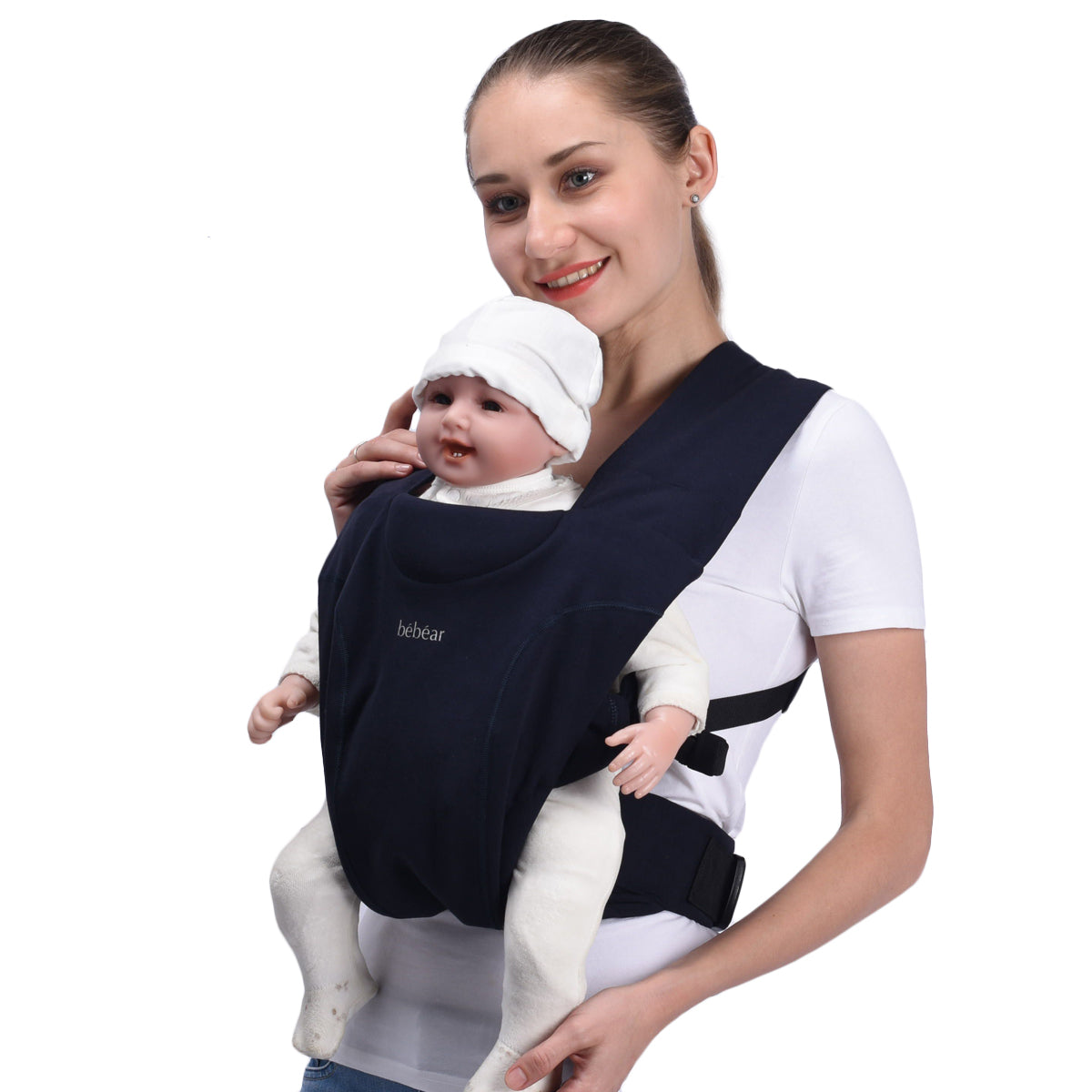 Bebamour Baby Wrap Carrier Adjustable for All Body Types Baby Carrier Wrap for Newborns & Infants Black Classic #1 Baby Wrap Perfect for Mom & Dad 
