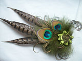 olive green steampunk minerva rustic headpiece by indigo daisy hat shop