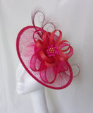 cerise pink & orange vibrant saucer hat by indigo daisy hat shop