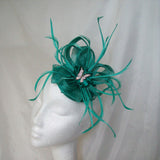 bright jade green venus fascinator hat by indigo daisy hat shop