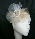 ivory & nude patsy crinoline hat by indigo daisy weddings