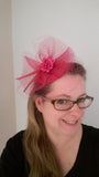 cerise pink vintage headpiece by indigo daisy weddings