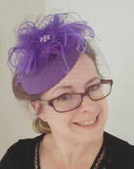 indigo daisy hat shop purple pillbox hat