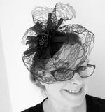 black lace gothic victorian fascinator hat by indigo daisy hat shop