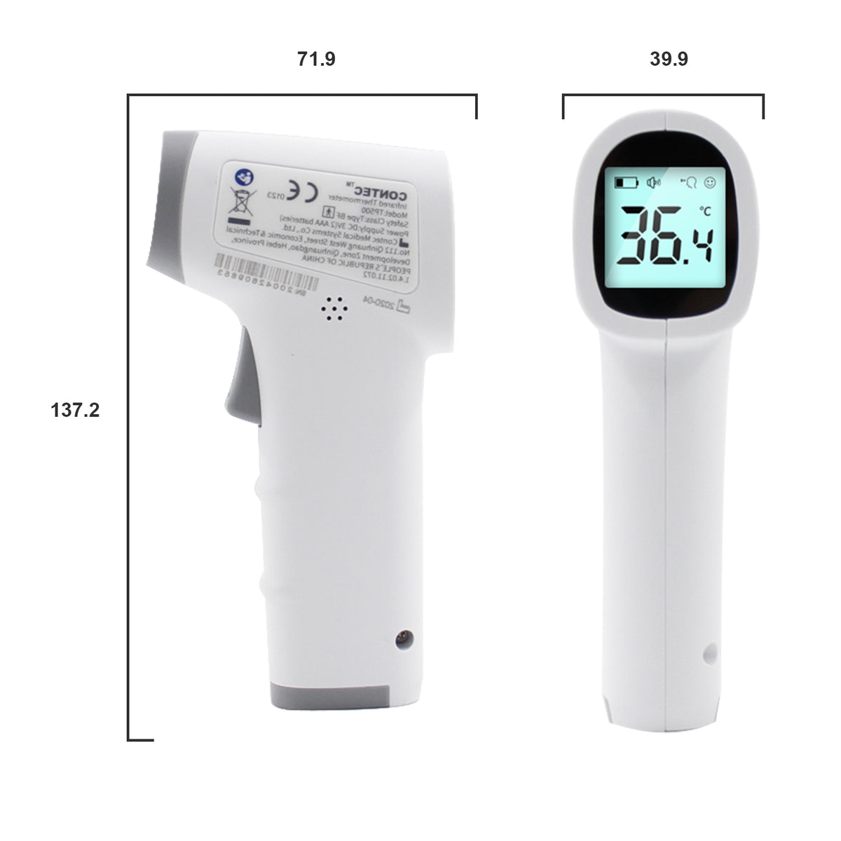 CE Digital Infrared Forehead Body Thermometer Gun Non-contact Temperature CONTEC 