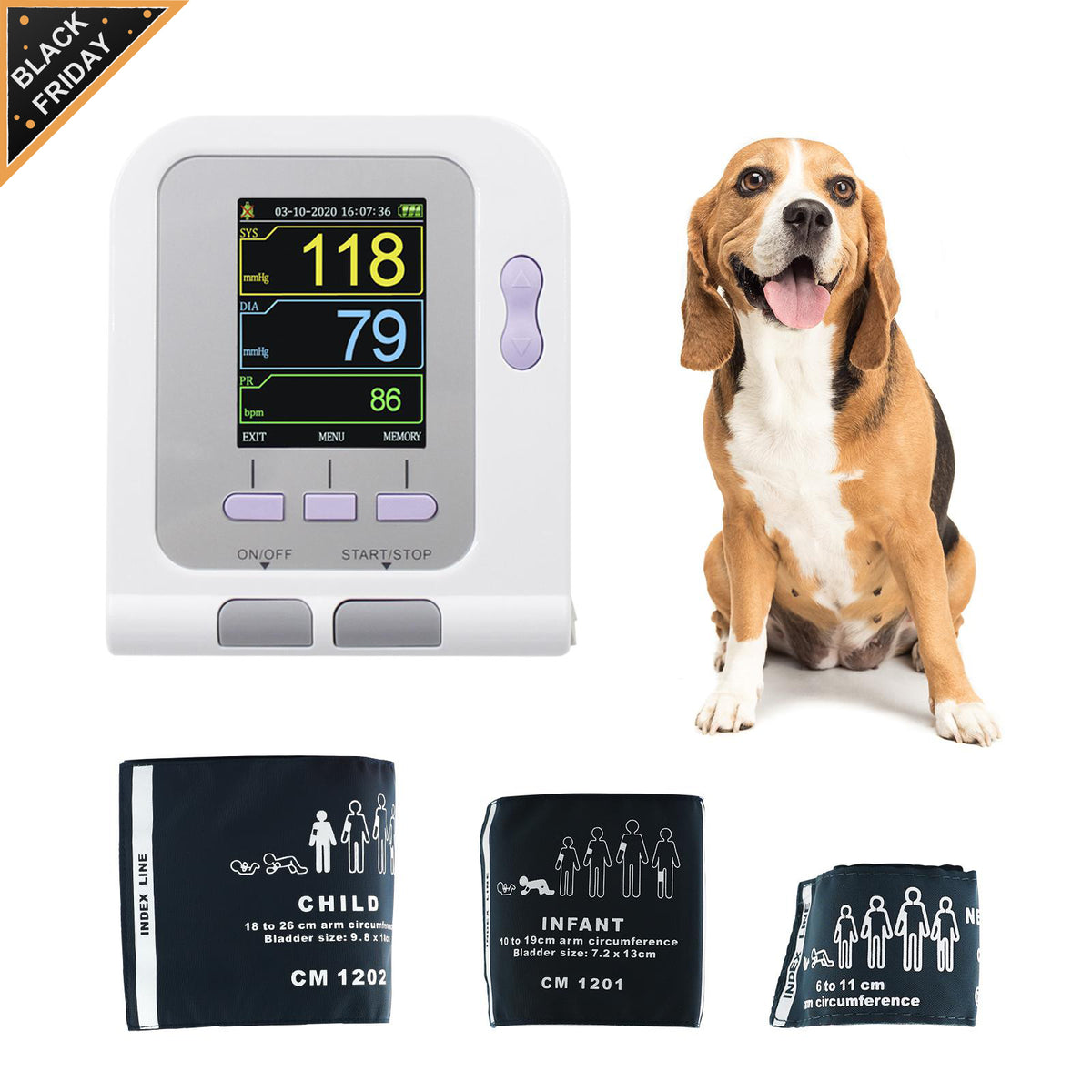 VET Veterinary Digital Blood Pressure Monitor,Veterinary/Animal NIBP,6-11cm cuff 