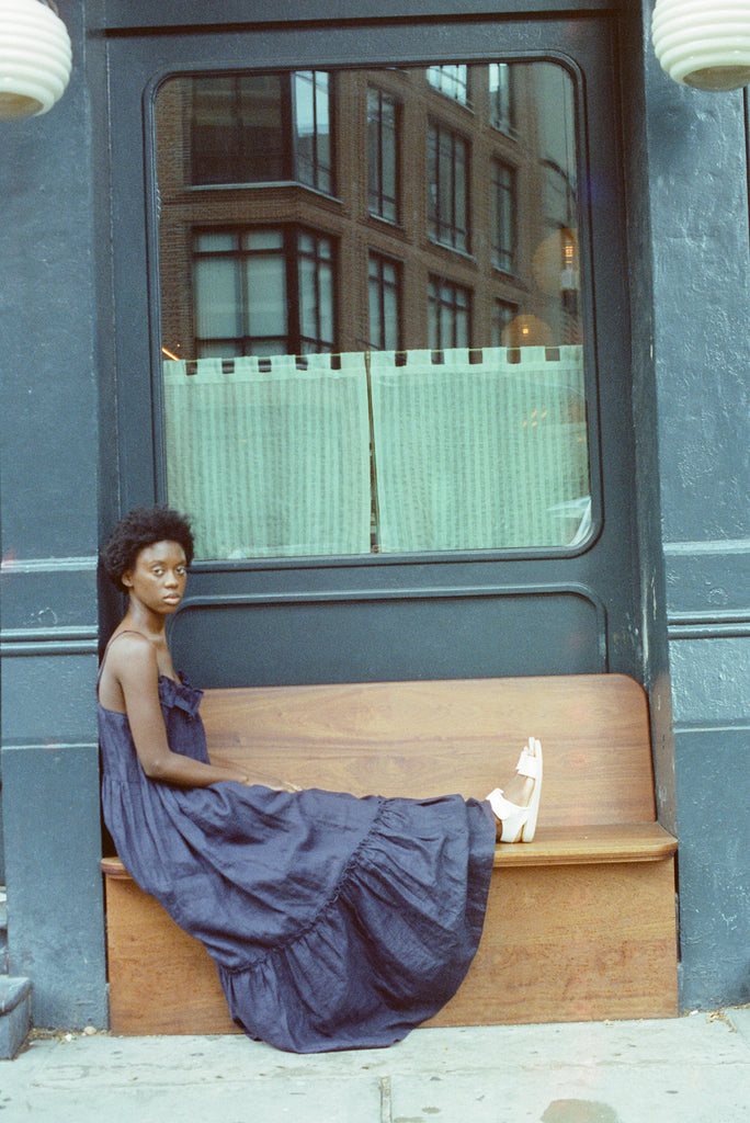 Woman sitting on bench