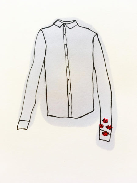 Sketch of a button down shirt.