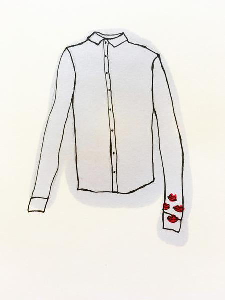 Sketch of a button down shirt