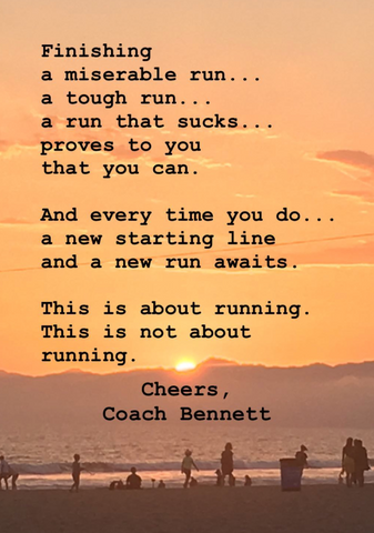 Poem by Coach Bennett text with a sunset background