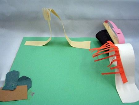 Makeshift paper playground.