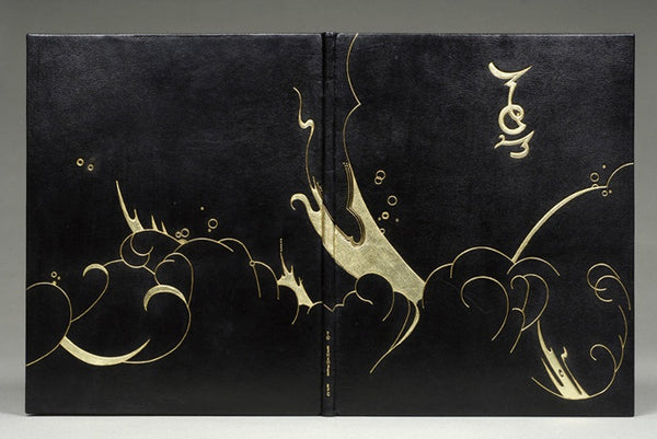 Black book cover with gold stenciling.