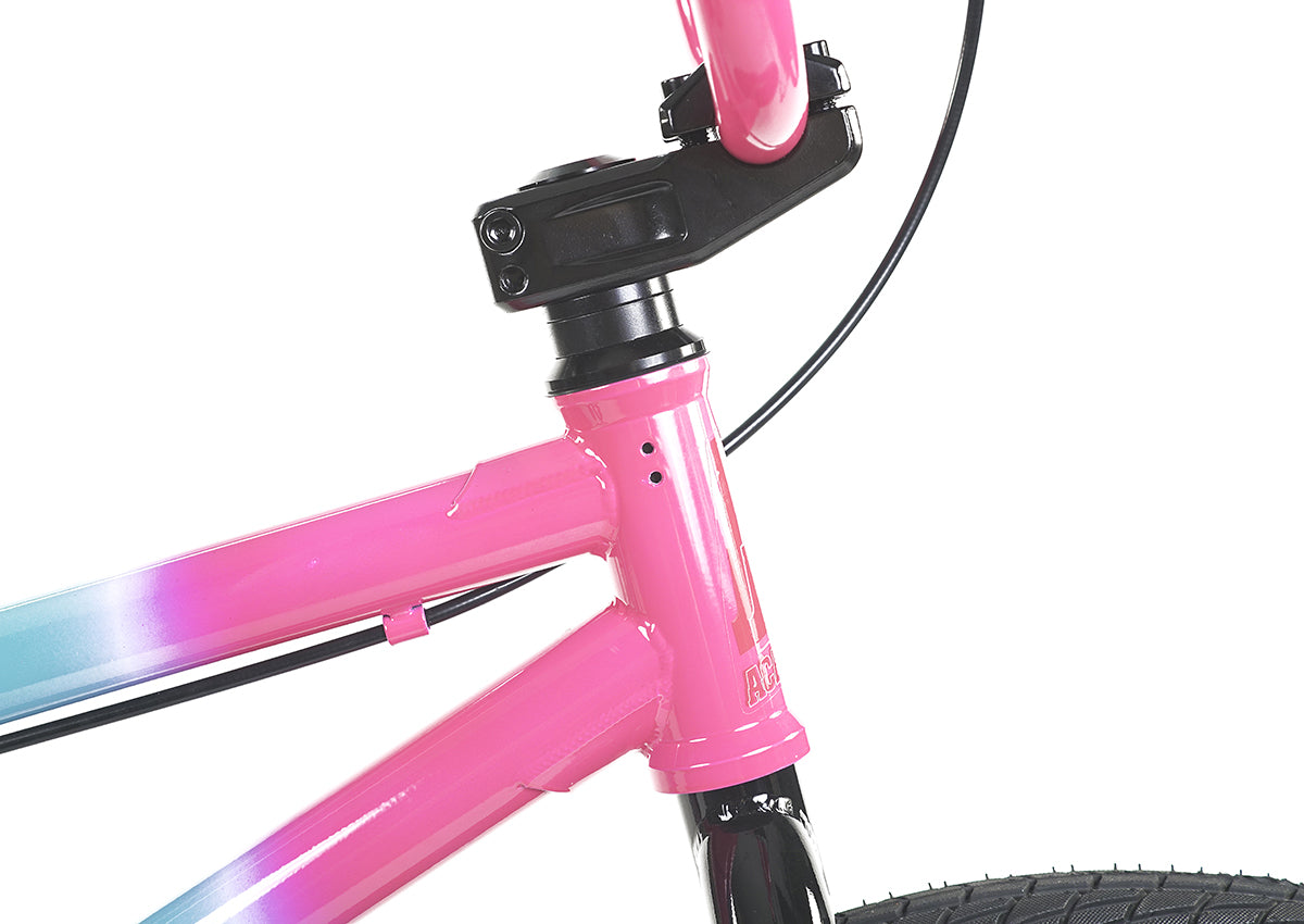 blue and pink bmx bike