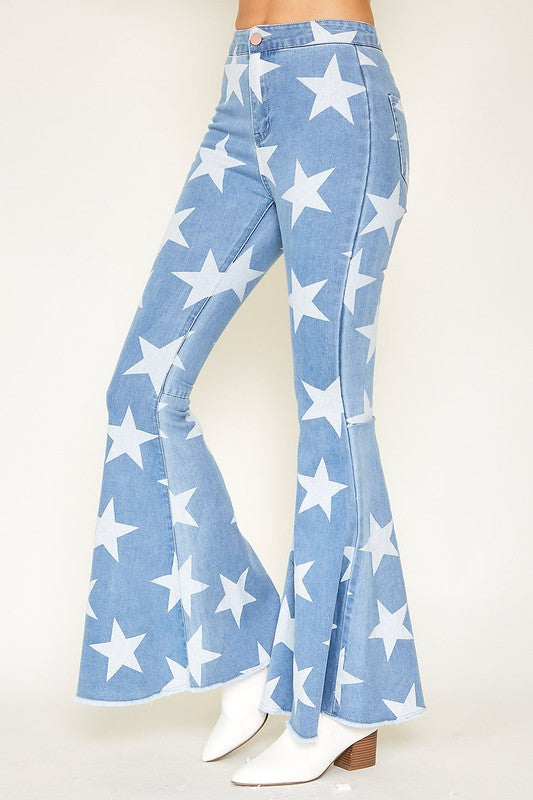 flare jeans with stars