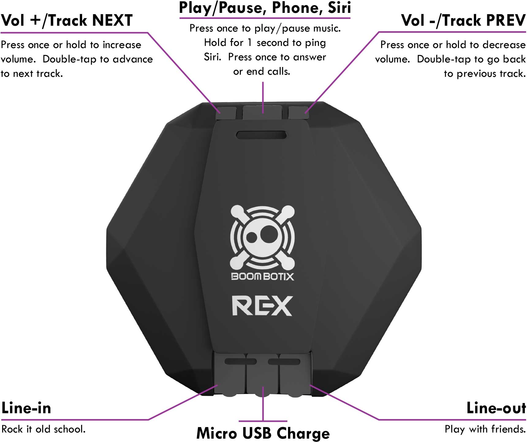 Boombot REX Simple Playback Controls