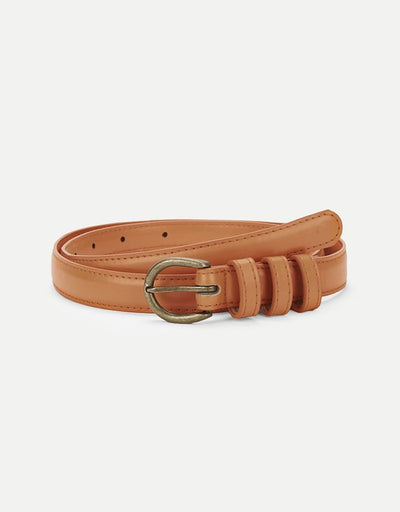 Metal Buckle Skinny Belt