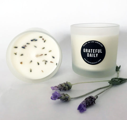 grateful daily lavender candle