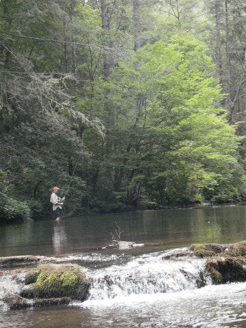 Fly Fishing by the Waterfall