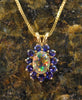 Opal, Tourmaline, and Diamond Pendant