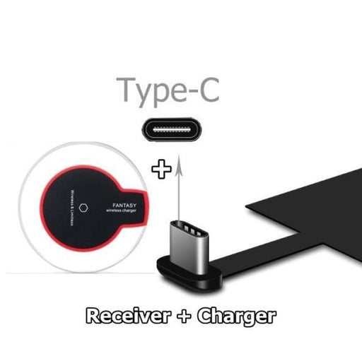 Qi Wireless Charger For Iphone Android & C-Type Charger+Receiver(C-Type)