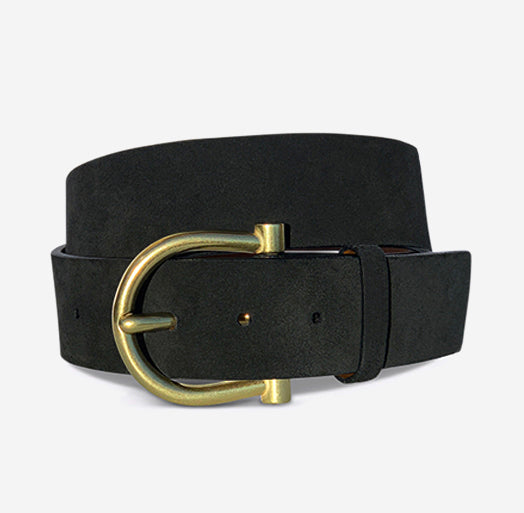 black suede waist belt