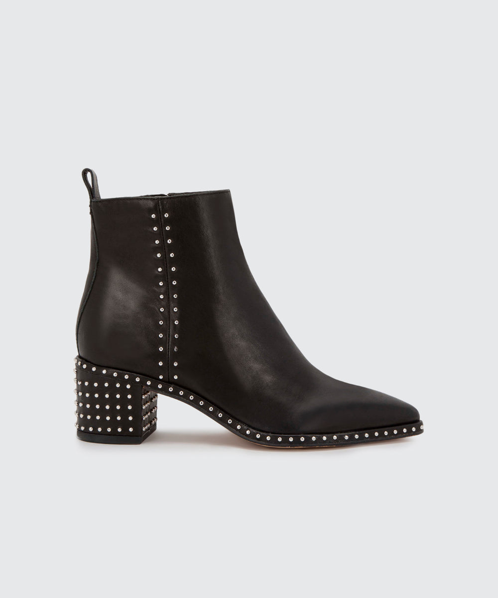 dolce vita white studded booties