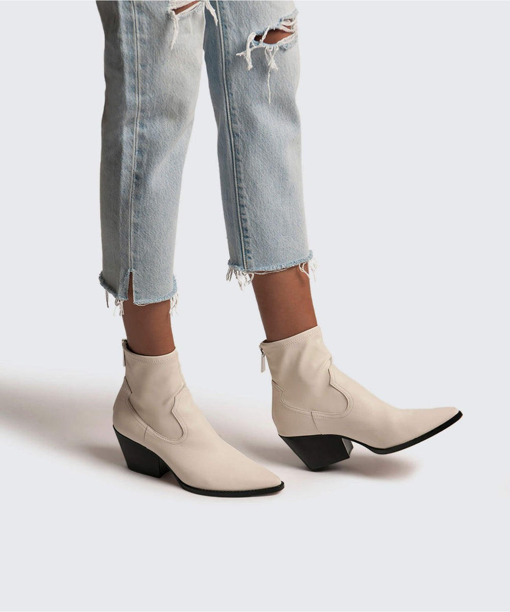 SHANTA BOOTIES IN OFF WHITE – Dolce Vita