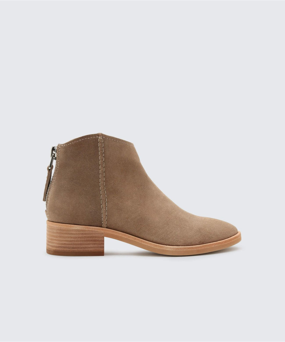 TUCKER BOOTIES IN DK TAUPE – Dolce Vita