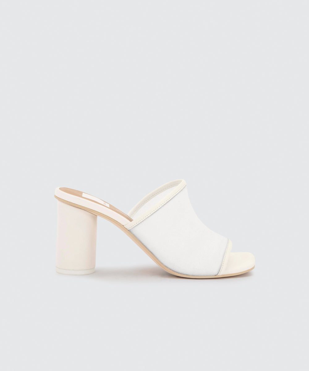 dolce vita white mules