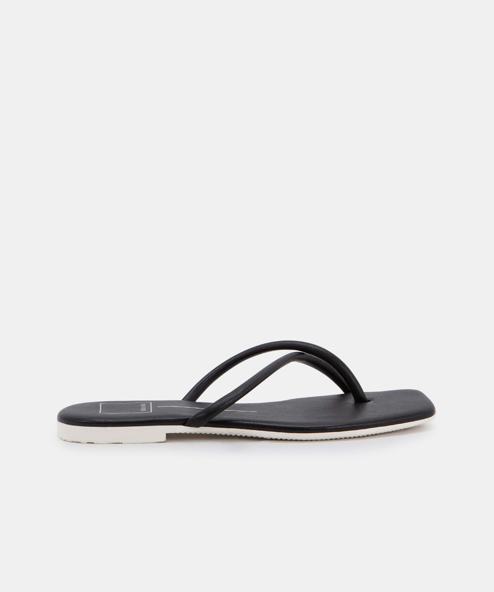 dolce vita black flip flops