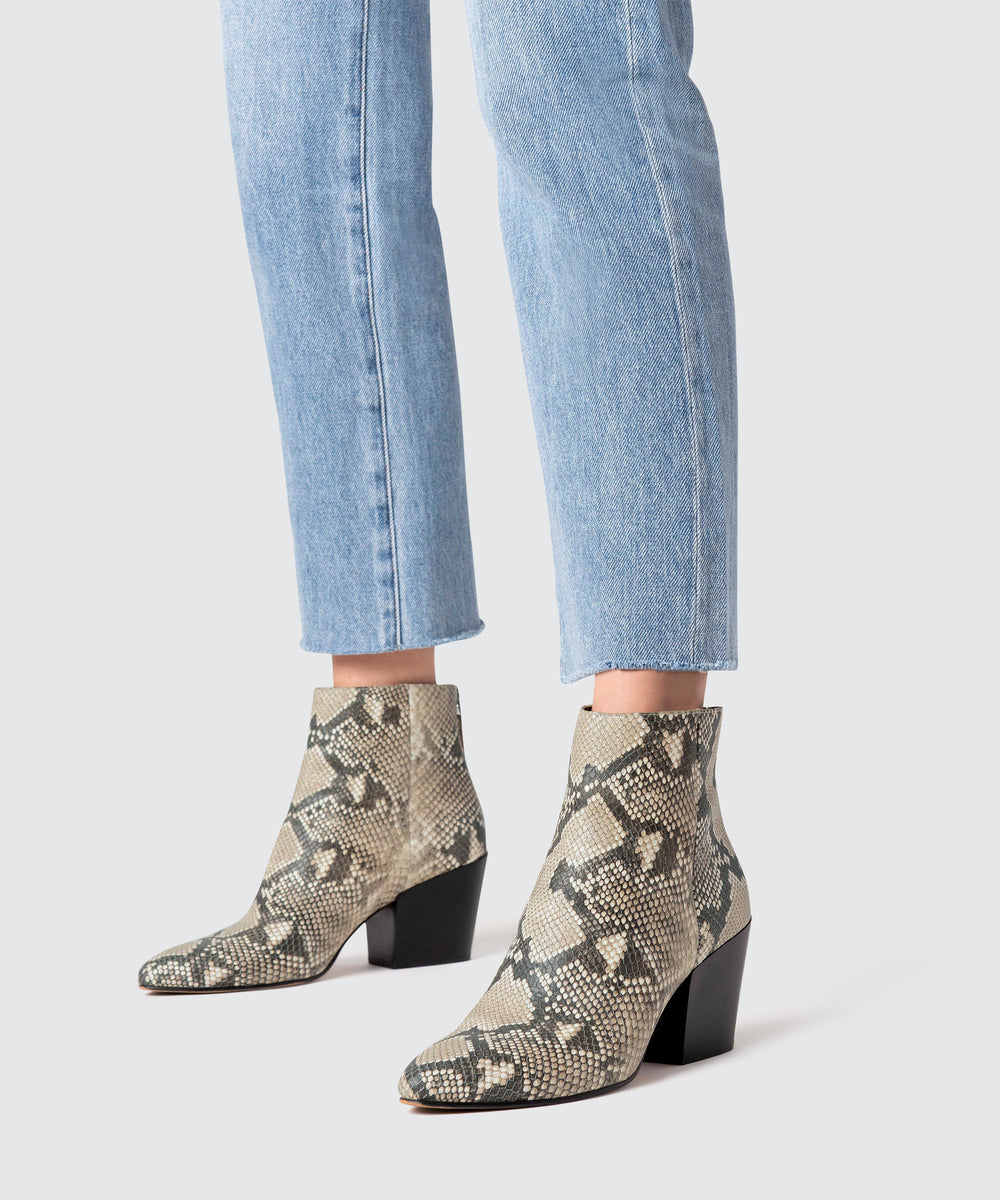 COLTYN BOOTIES IN SNAKE – Dolce Vita
