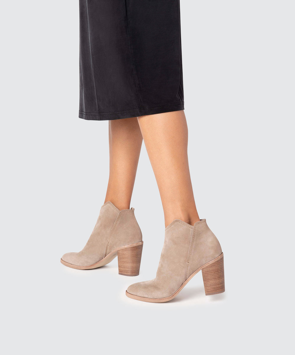 SHEP BOOTIES IN DK TAUPE – Dolce Vita