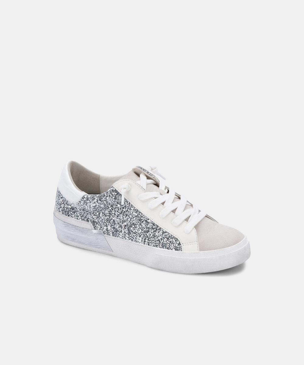 ZINA SNEAKERS IN SILVER GLITTER – Dolce 