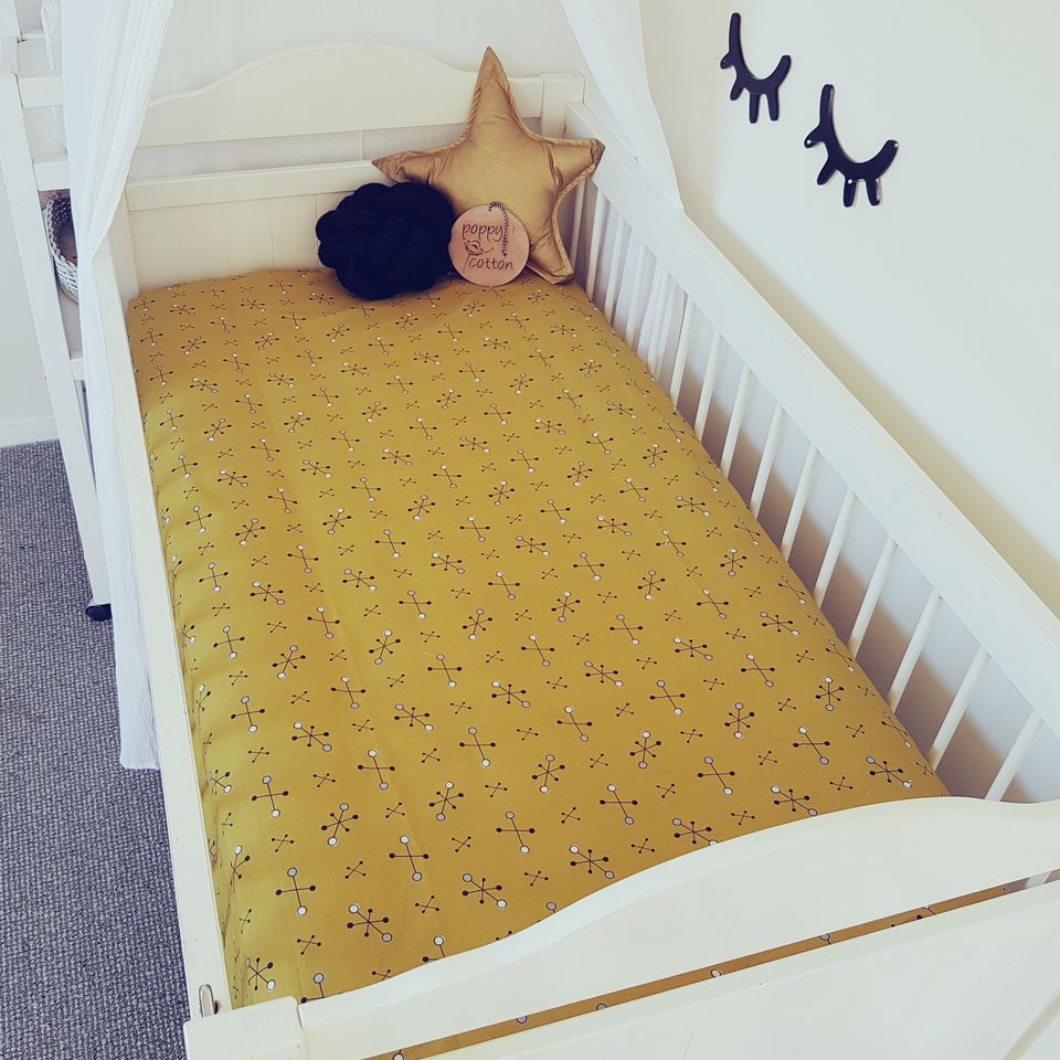 mustard cot sheet