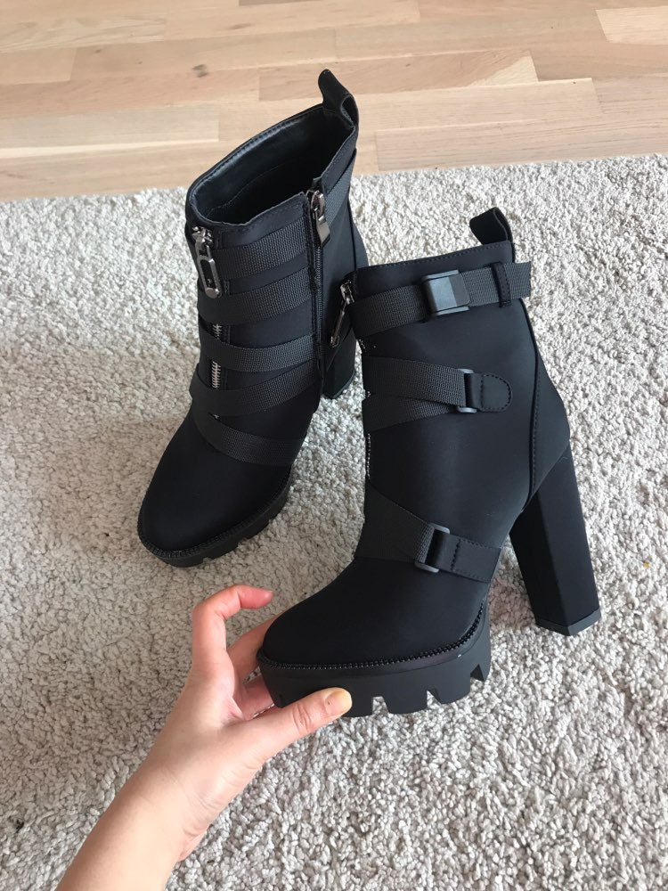 thick heeled ankle boots
