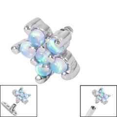 view all Steel Claw Set 5 Point Opal Flower for Internal Thread shafts in 1.6mm. Also fits Dermal Anchor body jewellery