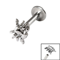 view all Titanium Internally Threaded Labrets 1.2mm - Spider body jewellery