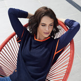 Eva layering jumper cashmere tee navy neon orange onesize 