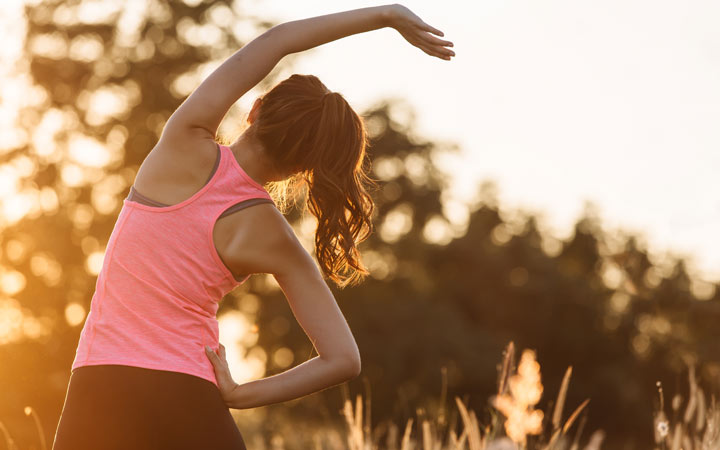 woman doing regular exercise