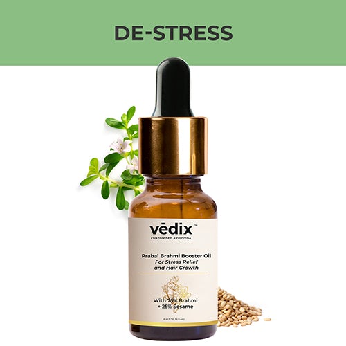Vedix Prabal Brahmi Booster Oil For De-Stress X Hair Growth 10ml