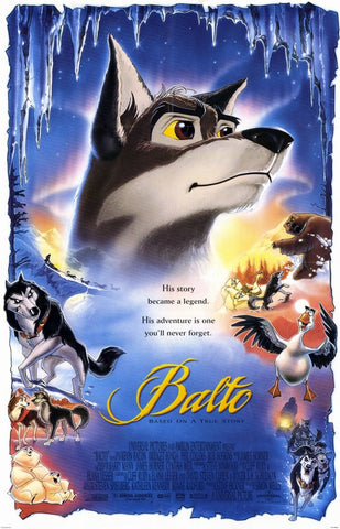 An original movie poster for the film Balto by John Alvin